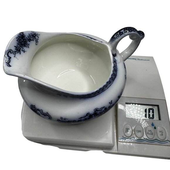 Antique Marlborough England Flow Blue Gravy Boat Porcelain  John Maddock & Sons - Picture 14 of 14